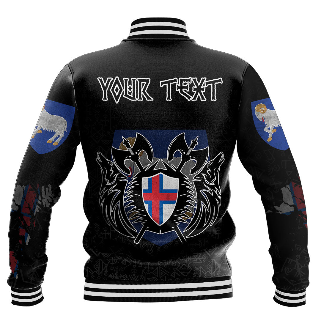 (Custom) Viking - Faroe Islands Flag and Map Baseball Jackets style Viking Geri and Freki RLT12 - Wonder Print Shop