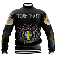 (Custom) Viking - Sweden Flag and Map Baseball Jackets style Viking Geri and Freki RLT12 - Wonder Print Shop