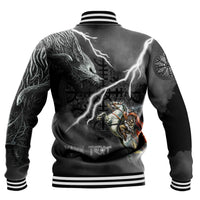 (Custom) Wonder Print Shop - Ragnarok Baseball Jacket Odin fight Fenrir on thunder background RLT12 - Wonder Print Shop