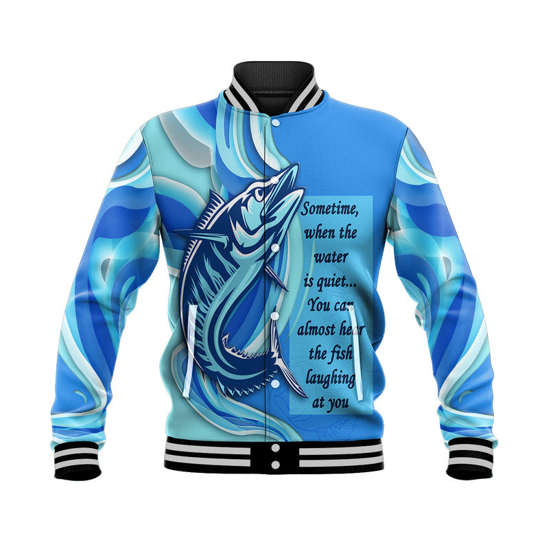 Fathers Day Fishing Quotes Baseball Jacket - Ocean Wave Style LT9 - Wonder Print Shop