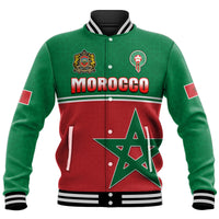 (Custom Personalised) Morocco Football Geometric Halftone Pattern Baseball Jacket LT9 - Wonder Print Shop