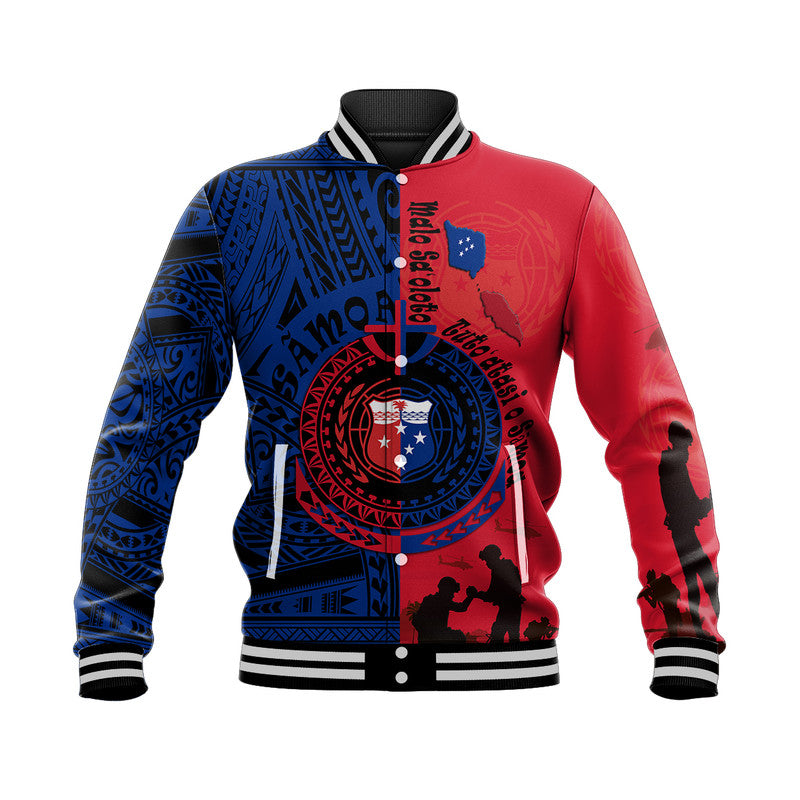 Samoa Independence Day Baseball Jacket Military Polynesian Pattern LT9 - Wonder Print Shop