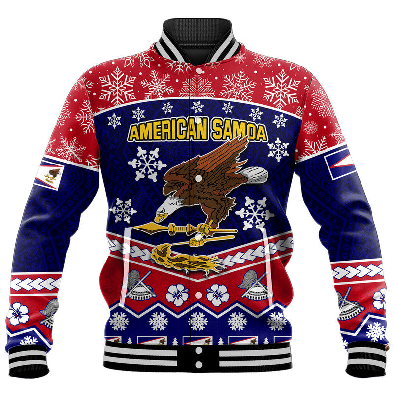 American Samoa Tribal Polynesian Christmas Vibe Baseball Jacket LT9 - Wonder Print Shop