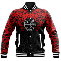 Viking Clothing Viking Odin Helm Of Awe Red Baseball Jacket RLT12 - Wonder Print Shop