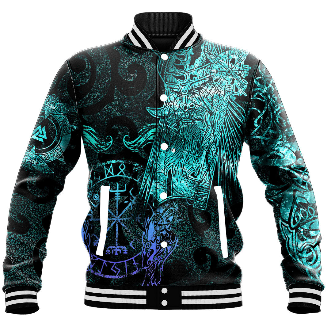 Viking Clothing Viking Odin Tattoo Cyan Version Baseball Jackets RLT12 - Wonder Print Shop