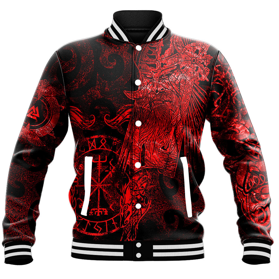 Viking Clothing Viking Odin Tattoo Red Version Baseball Jackets RLT12 - Wonder Print Shop