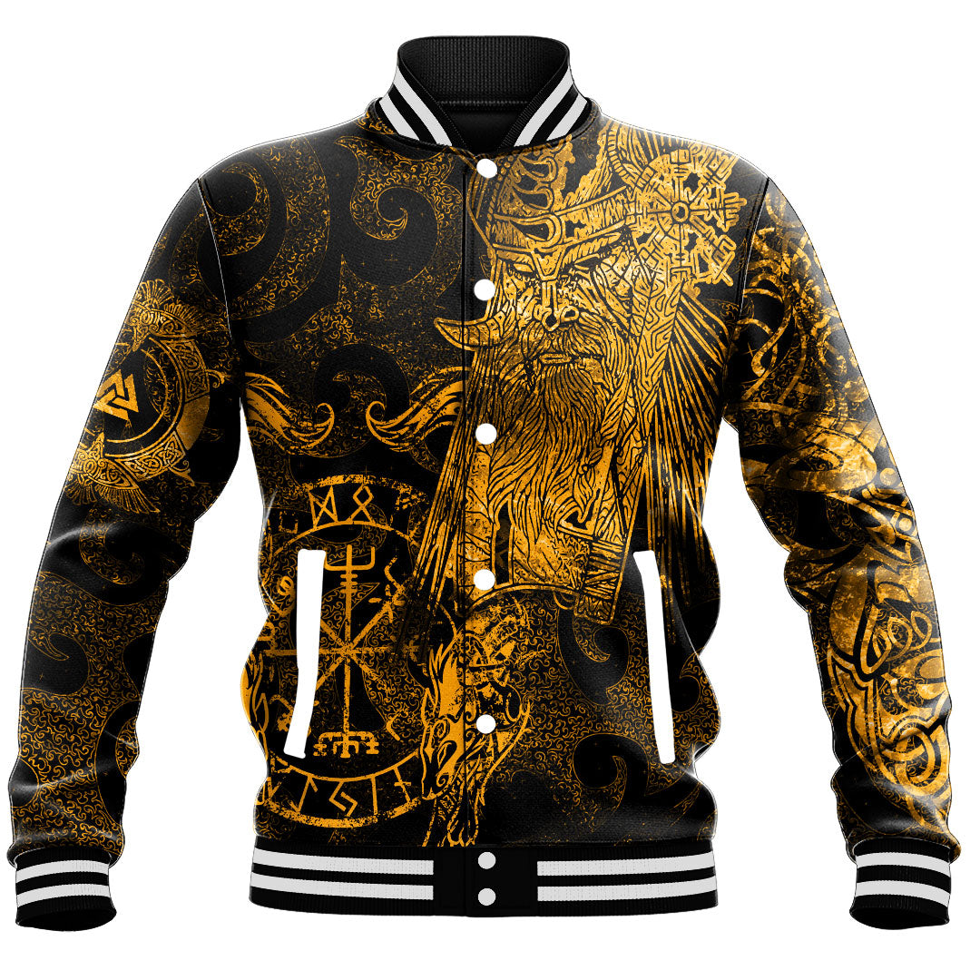 Viking Clothing Viking Odin Tattoo Gold Version Baseball Jackets RLT12 - Wonder Print Shop