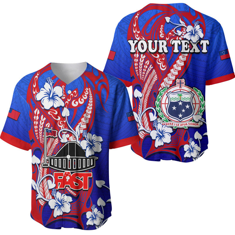 (Custom Personalised) Special Samoa FAST Party Baseball Jersey Tribal Samoan Hibiscus Design LT9 - Wonder Print Shop