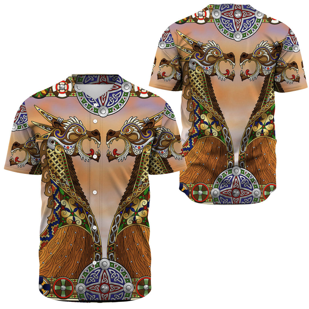 Viking Clothing Drakkar Viking Ship Baseball Jersey RLT12 - Wonder Print Shop