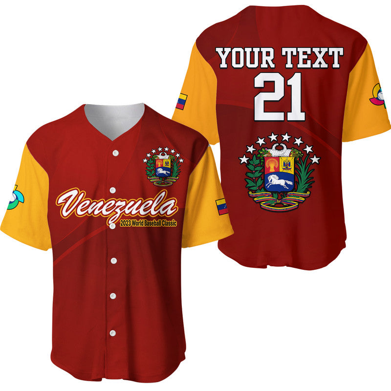 (Custom Personalised) Venezuela Baseball 2023 Baseball Jersey Venezuela Coat Of Arms LT9 - Wonder Print Shop
