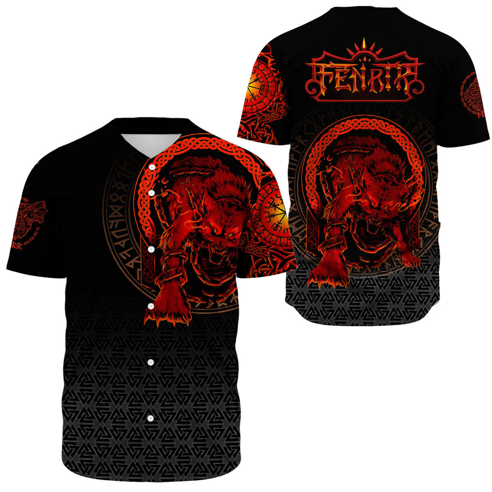 Viking Clothing Viking Fenrir Norse 3D Baseball Jersey RLT12 - Wonder Print Shop