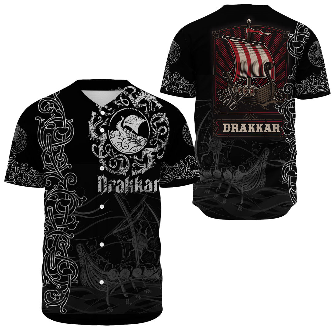 Viking Clothing Viking Drakkar Warship Baseball Jersey RLT12 - Wonder Print Shop