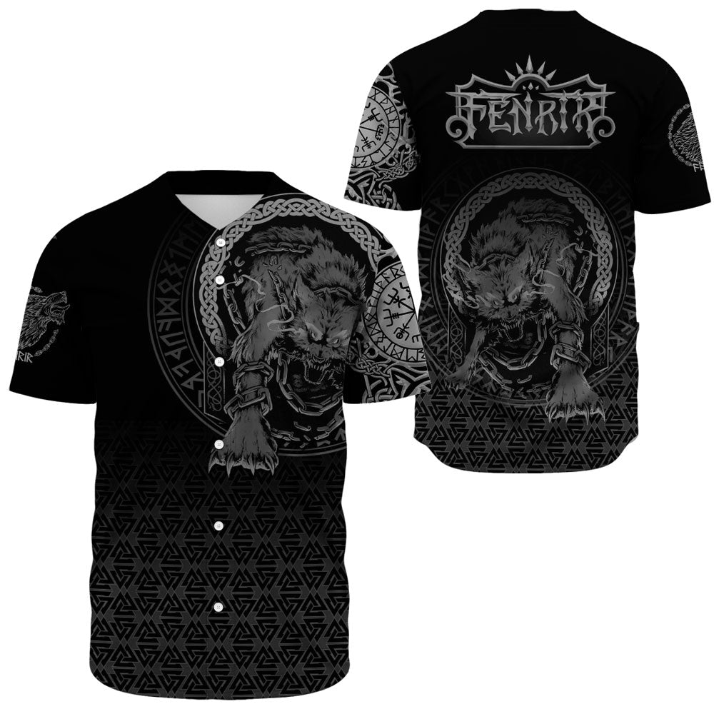 Viking Clothing Viking Fenrir Norse 3D Tattoo Baseball Jersey RLT12 - Wonder Print Shop