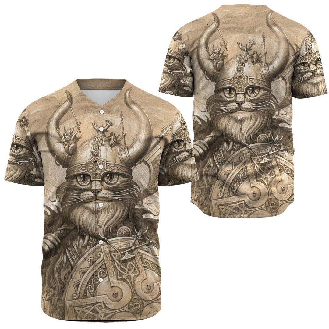 Viking Clothing Vikings Cat Baseball Jersey RLT12 - Wonder Print Shop