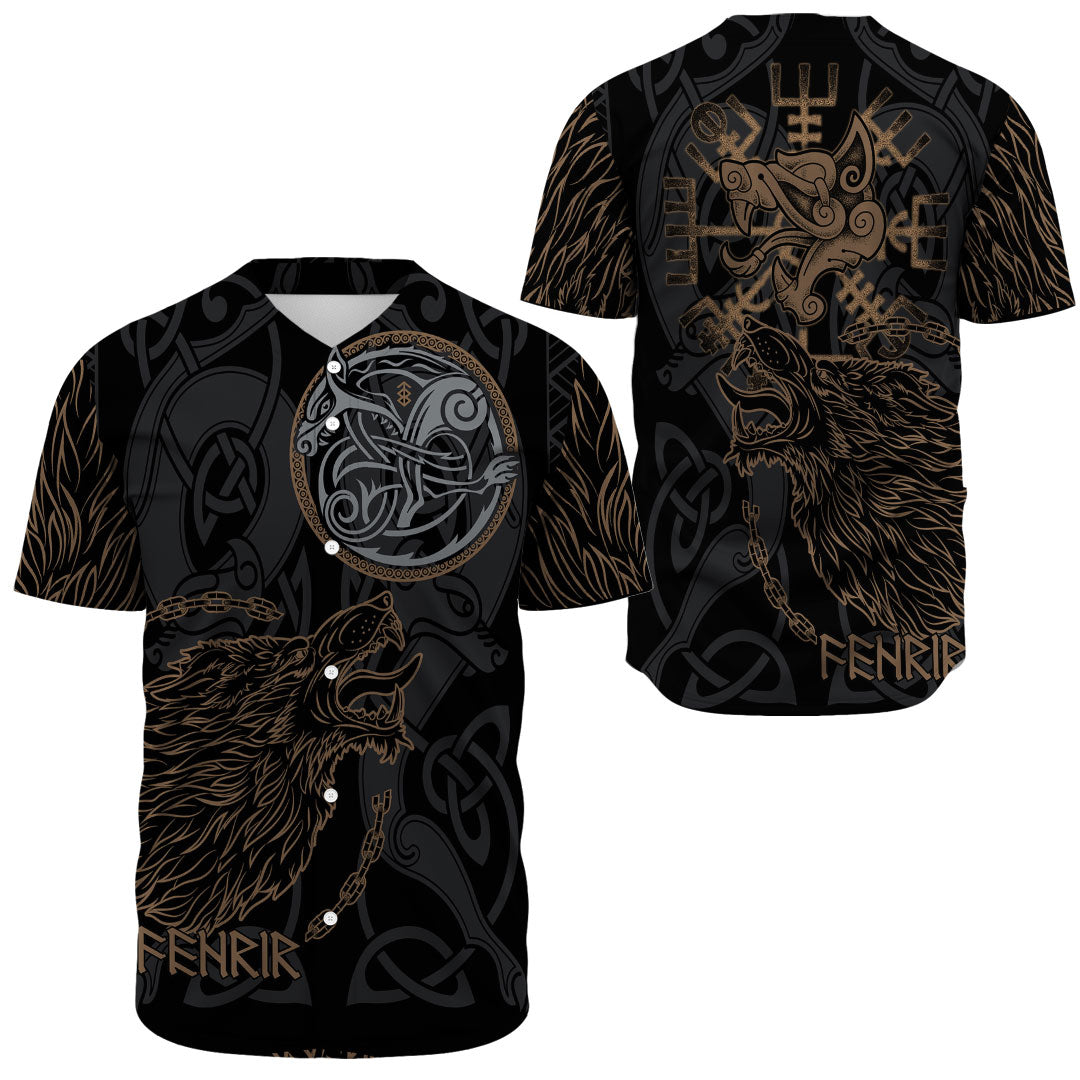 Viking Clothing Viking Fenrir Norse Wolf Baseball Jersey RLT12 - Wonder Print Shop