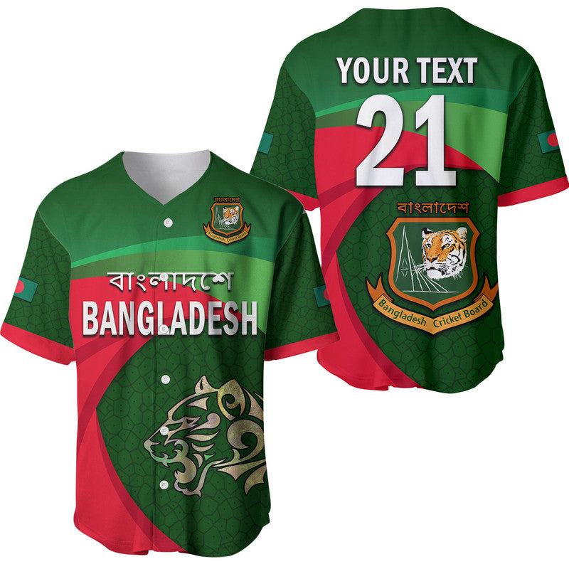 (Custom Personalised) Bangladesh Cricket Team Baseball Jersey Bangla Tigers Simple LT9 - Wonder Print Shop