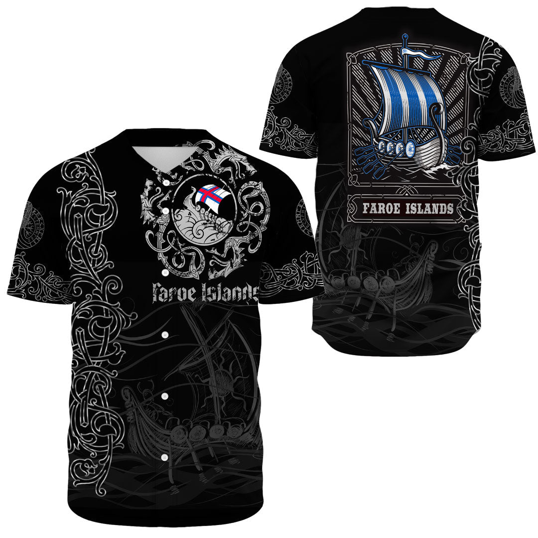 Viking Clothing Viking Drakkar Faroe Islands Warship Baseball Jersey RLT12 - Wonder Print Shop
