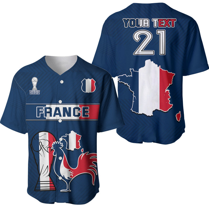 (Custom Personalised) France Rooster Les Bleus Football Baseball Jersey LT9 - Wonder Print Shop