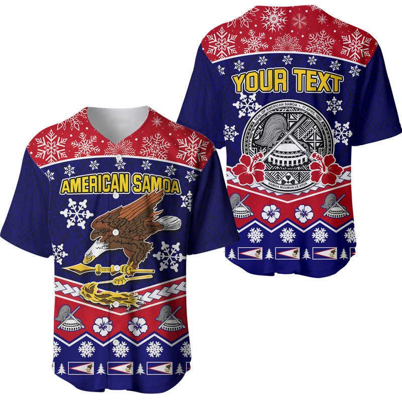 (Custom Personalised) American Samoa Tribal Polynesian Christmas Vibe Baseball Jersey LT9 - Wonder Print Shop