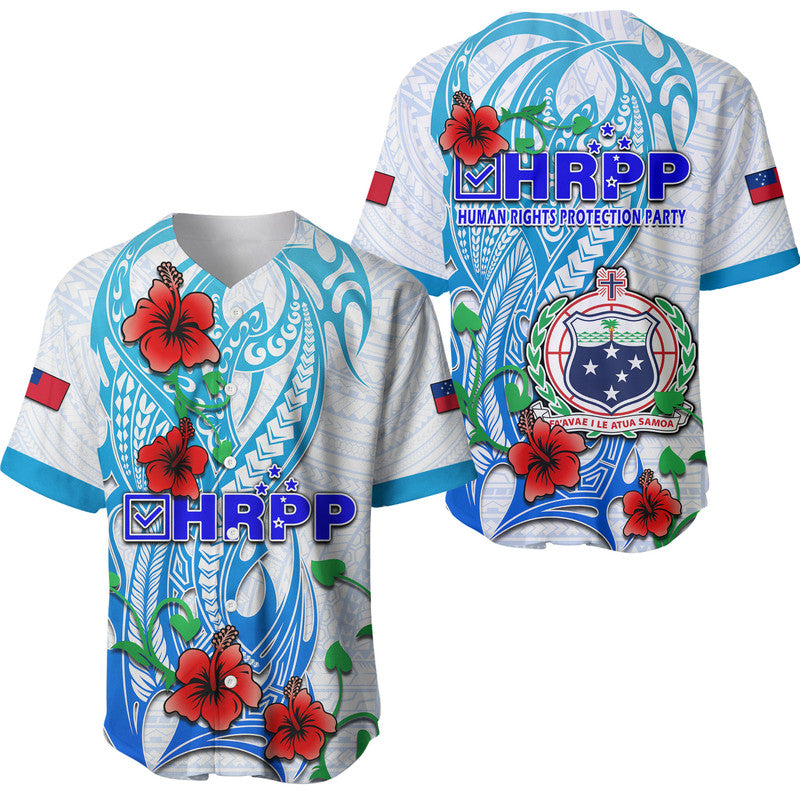Special Samoa HRPP Party Baseball Jersey Tribal Samoan Hibiscus Design LT9 - Wonder Print Shop