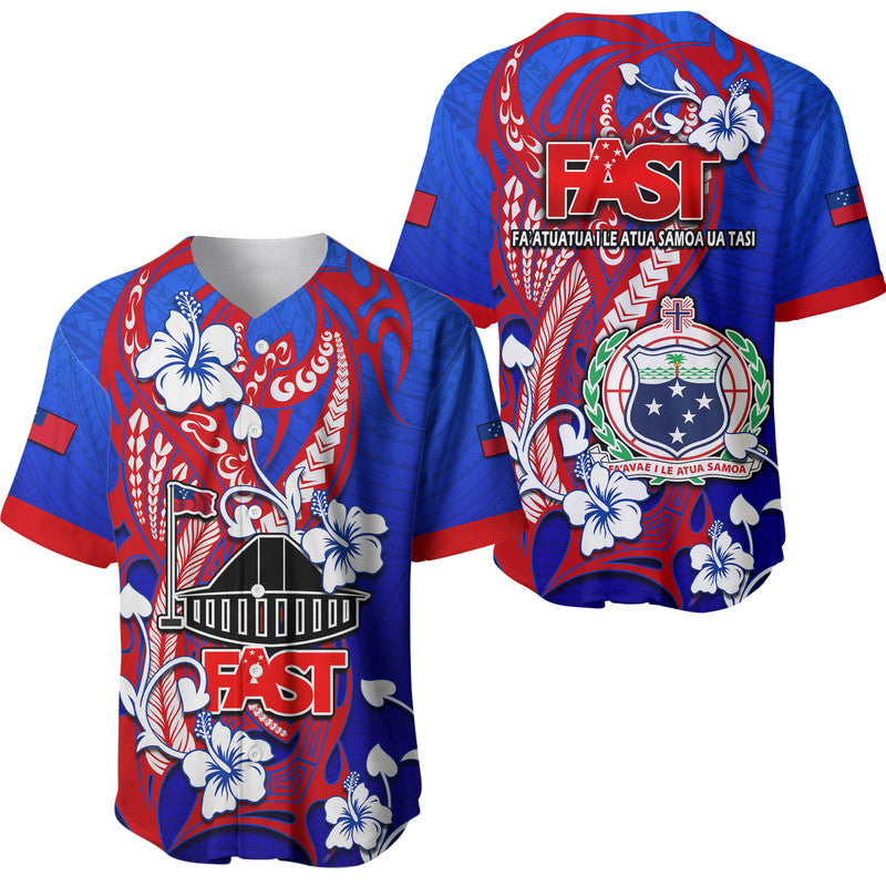 Special Samoa FAST Party Baseball Jersey Tribal Samoan Hibiscus Design LT9 - Wonder Print Shop