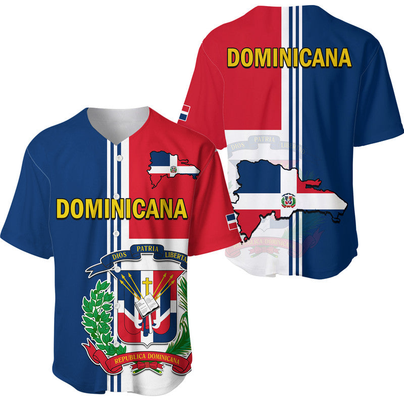 Dominican Republic Baseball Jersey Coat Of Arms And Flag Map LT9 - Wonder Print Shop