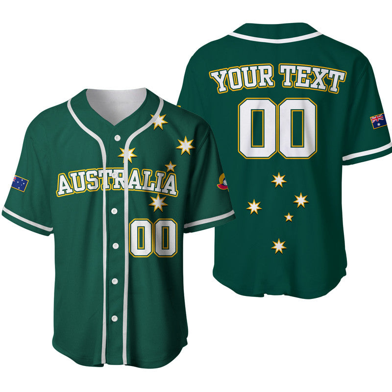 (Custom Text And Number) Baseball 2023 Australia Green Baseball Jersey LT9 - Wonder Print Shop