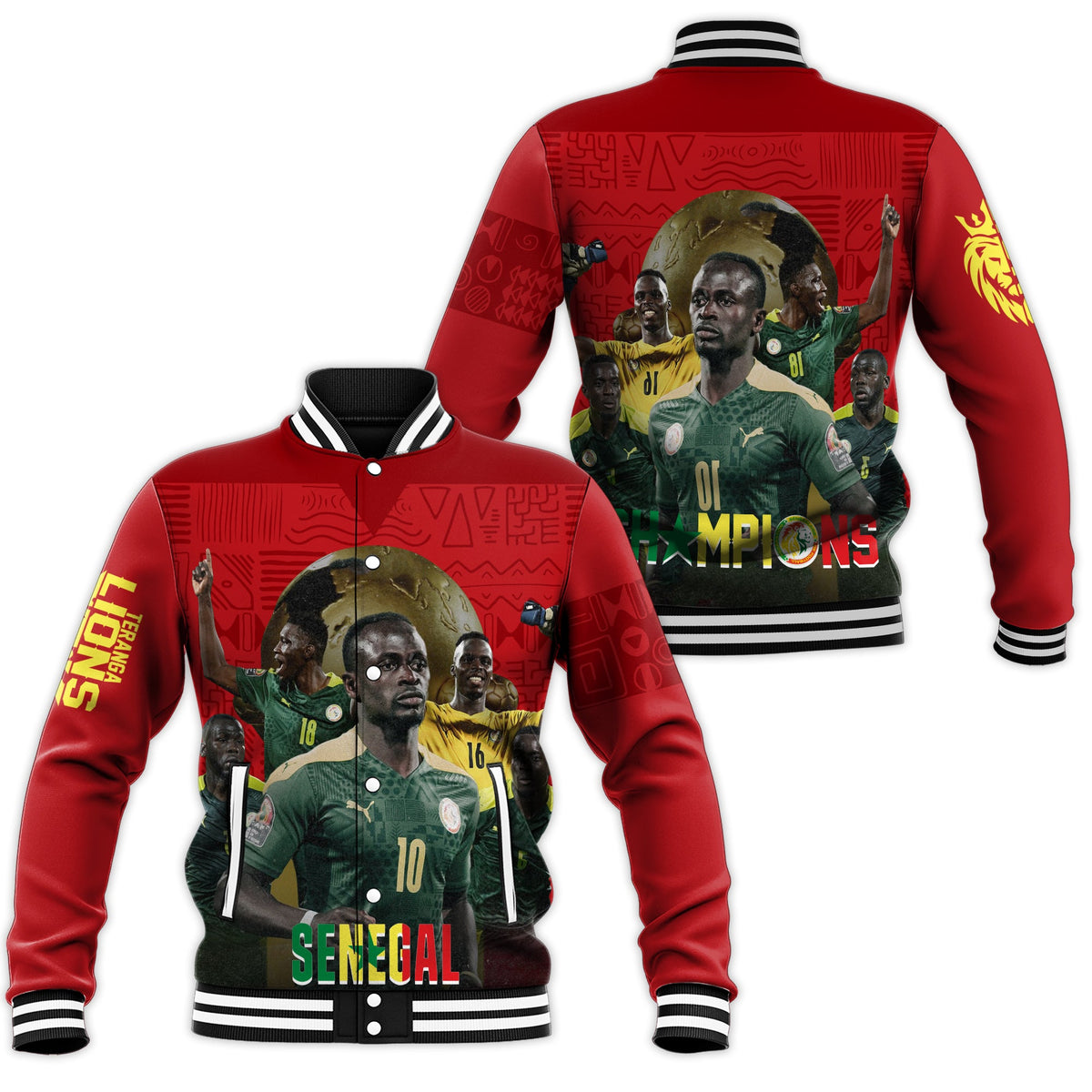 Senegal AFCON 2022 Champions Baseball Jacket Teranga Lions LT7 - Wonder Print Shop