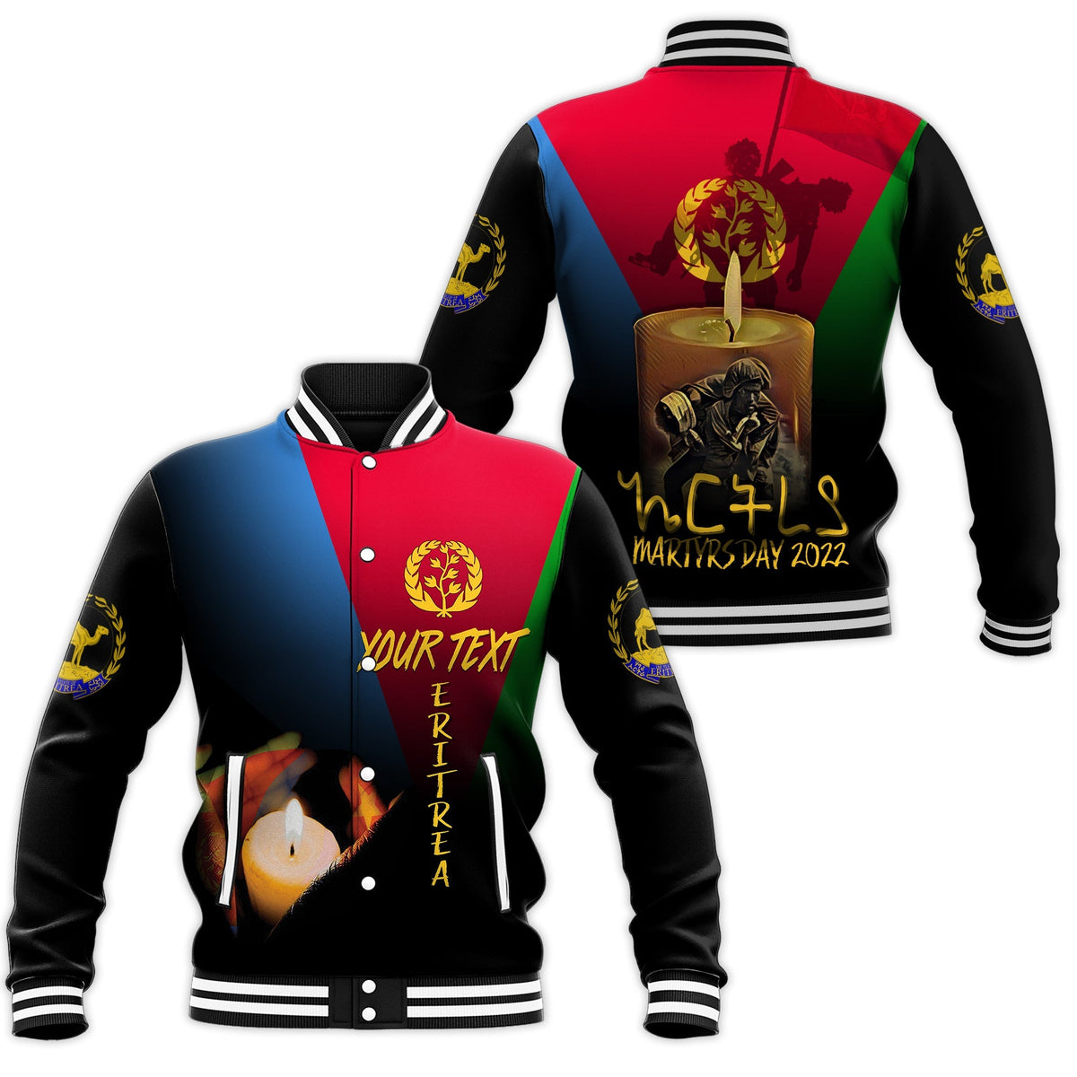 Personalised Eritrea Martyrs Day Baseball Jacket Eternal Glory LT7 - Wonder Print Shop