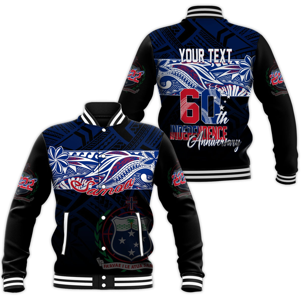 Samoa Personalised Baseball Jacket 60th Independence Anniversary LT7 - Wonder Print Shop