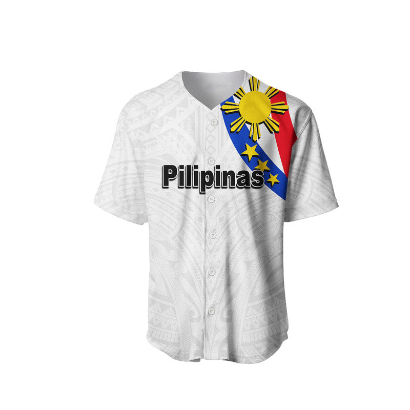 Custom Personalised Pilipinas Baseball Jersey Simple Style- White LT6 - Wonder Print Shop