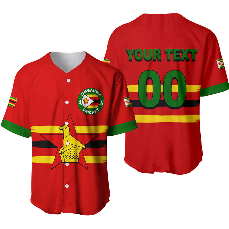 (Custom Personalised And Number) Zimbabwe Cricket Jersey Baseball Jersey LT6 - Wonder Print Shop