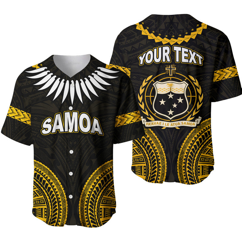 Custom Personalised Samoa Ula Nifo Tribal Baseball Jersey Gold Style LT6 - Wonder Print Shop