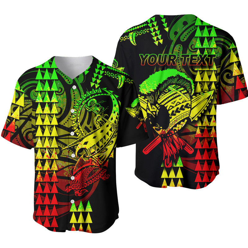 Custom Personalised Hawaii Polynesian Warrior Kakau Baseball Jersey-Reggage LT6 - Wonder Print Shop