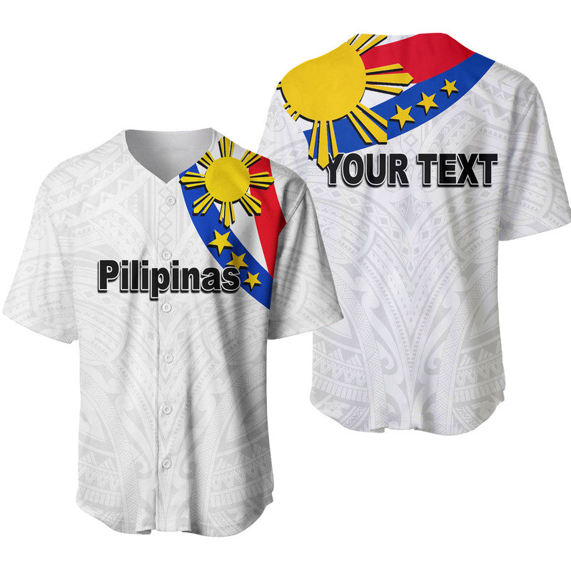 Custom Personalised Pilipinas Baseball Jersey Simple Style- White LT6 - Wonder Print Shop