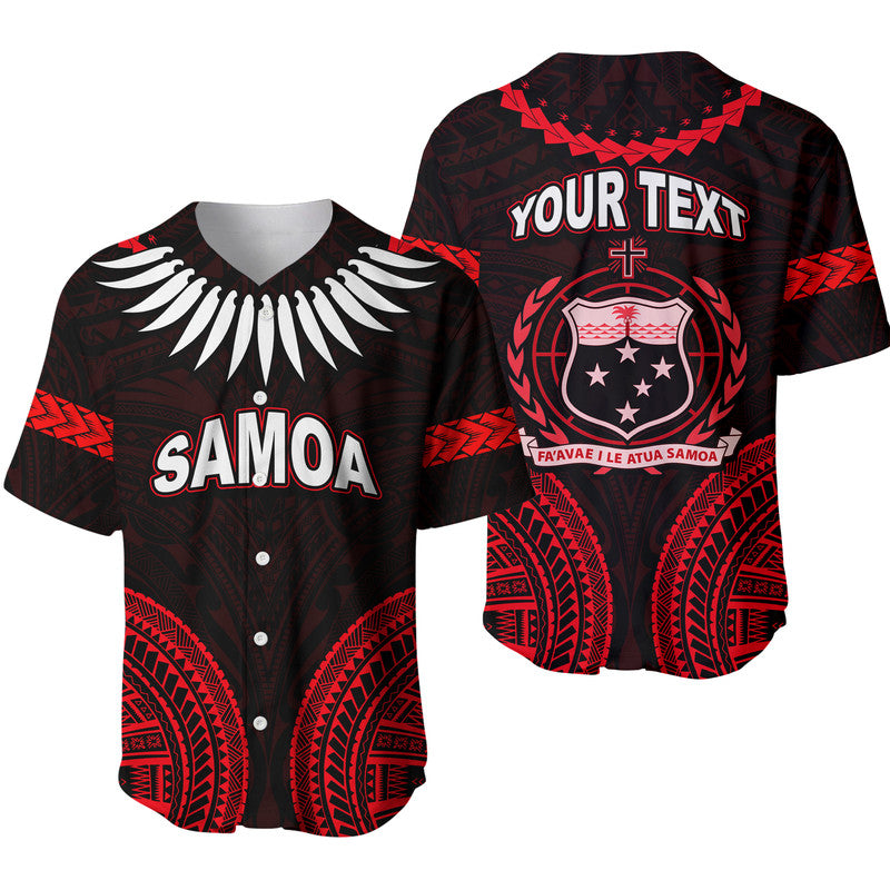 Custom Personalised Samoa Ula Nifo Tribal Baseball Jersey Red Style LT6 - Wonder Print Shop