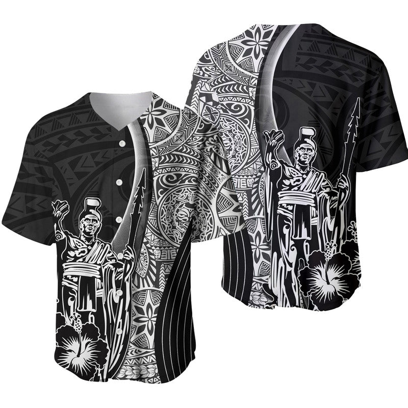 Hawaiian King Kamehameha Baseball Jersey Vibe Black Style LT6 - Wonder Print Shop