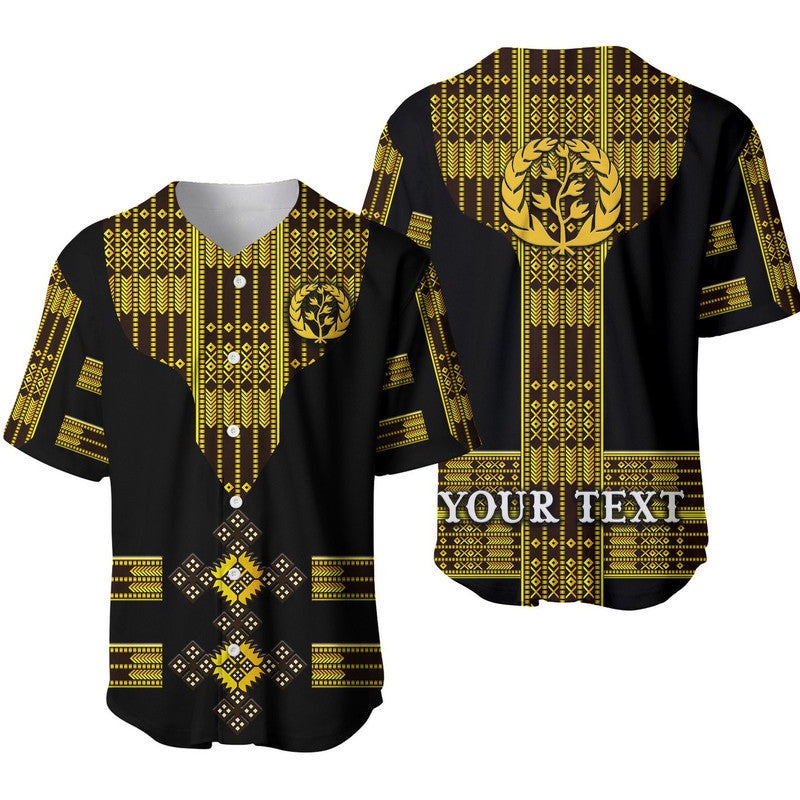 (Custom Personalised) Eritrea Baseball Jersey Fancy Tibeb Vibes - Black LT8 - Wonder Print Shop