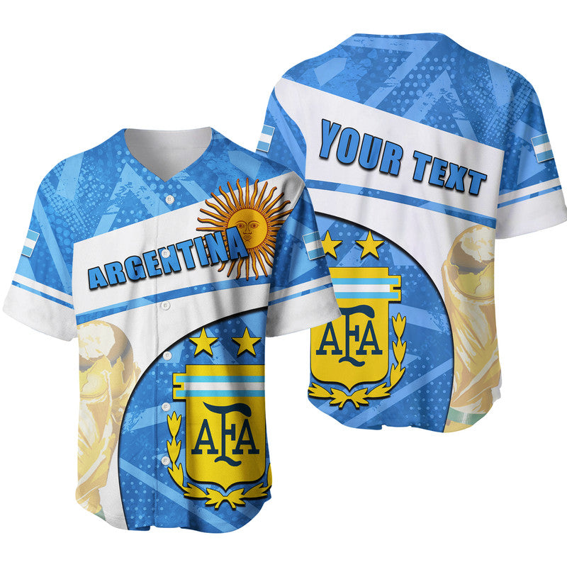 (Custom Personalised) Argentina World Cup 2022 Baseball Jersey Basic Style  LT6 - Wonder Print Shop
