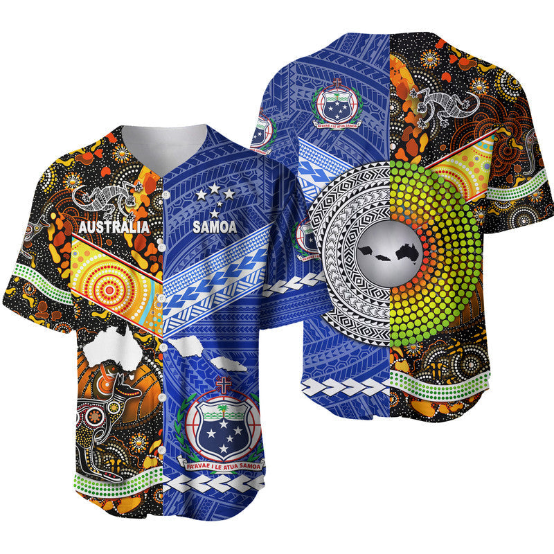 Samoa and Australia Aboriginal Baseball Jersey Together LT8 - Wonder Print Shop