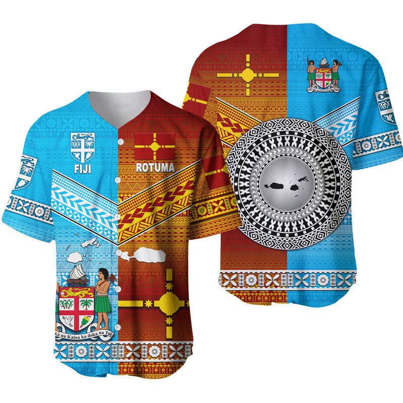 Fiji And Rotuma Tapa Pattern Baseball Jersey Together LT8 - Wonder Print Shop