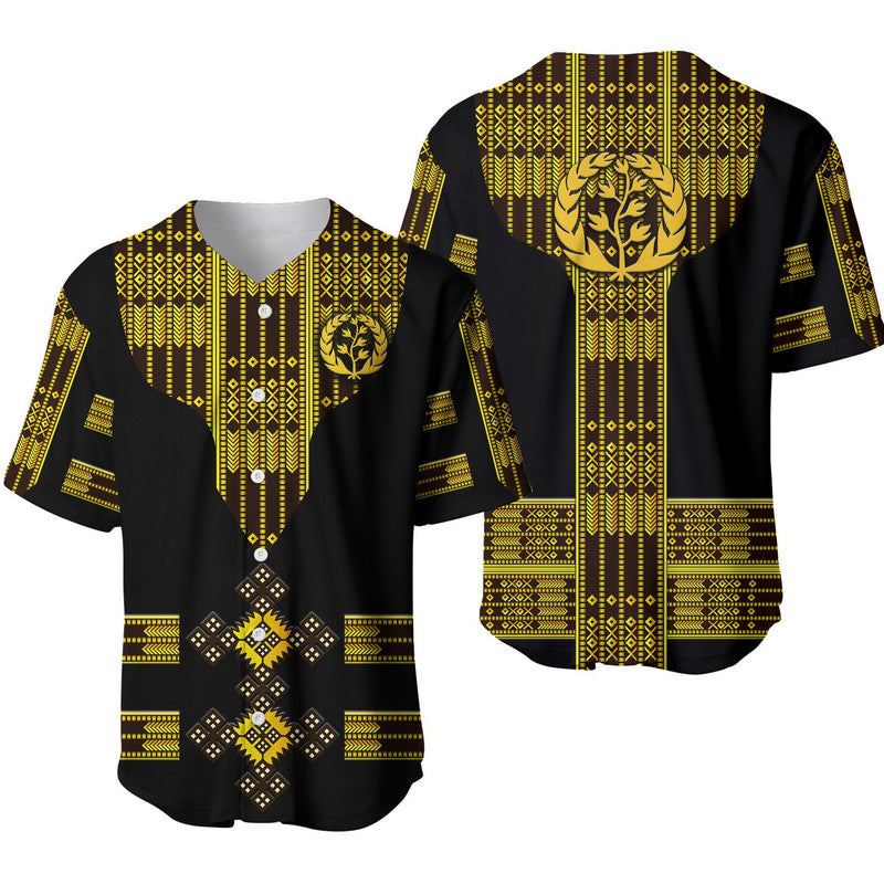 Eritrea Baseball Jersey Fancy Tibeb Vibes - Black LT8 - Wonder Print Shop