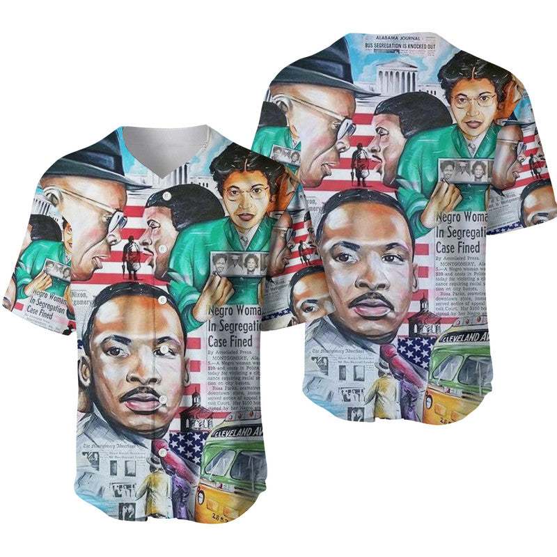 Civil Rights Leaders Baseball Jersey Newspaper Art Version LT8 - Wonder Print Shop
