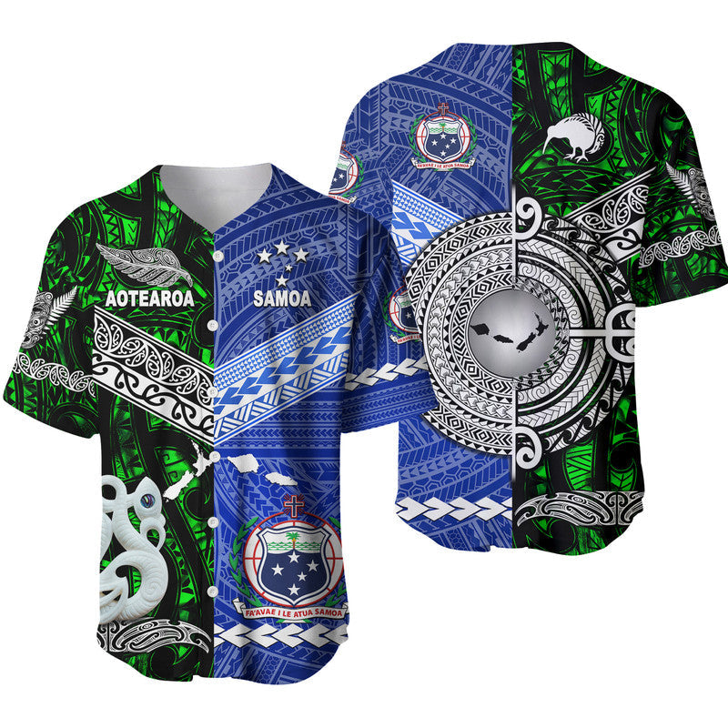 Samoa and New Zealand Baseball Jersey Together Green LT8 - Wonder Print Shop