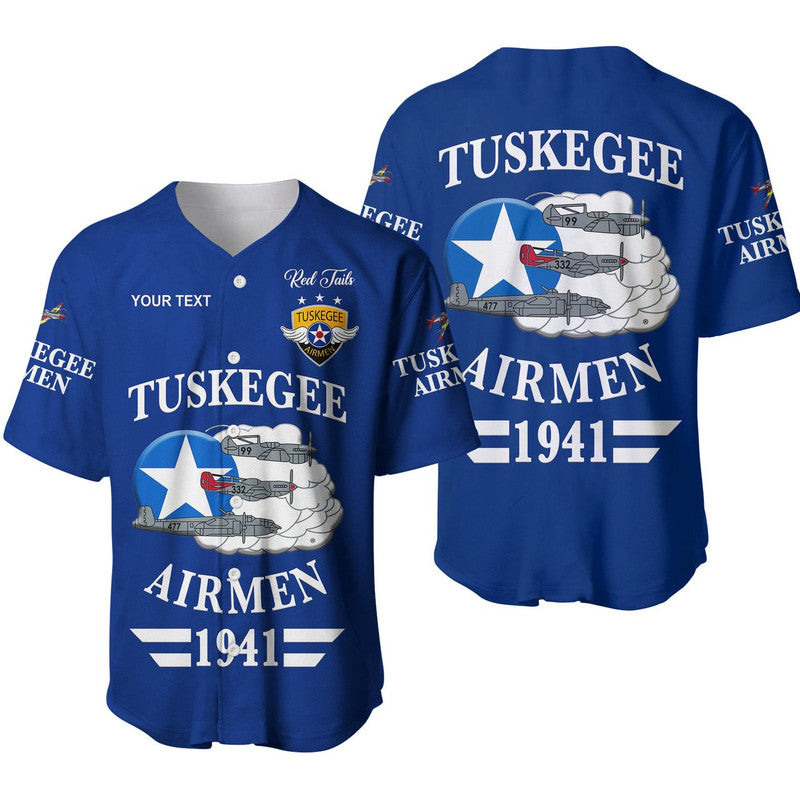 (Custom Personalised) Tuskegee Airmen Baseball JerseyThe Blue Tails Original Style - Blue LT8 - Wonder Print Shop