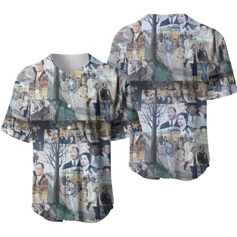 Civil Rights Leaders Baseball Jersey Color Painting Style NO.1 LT8 - Wonder Print Shop
