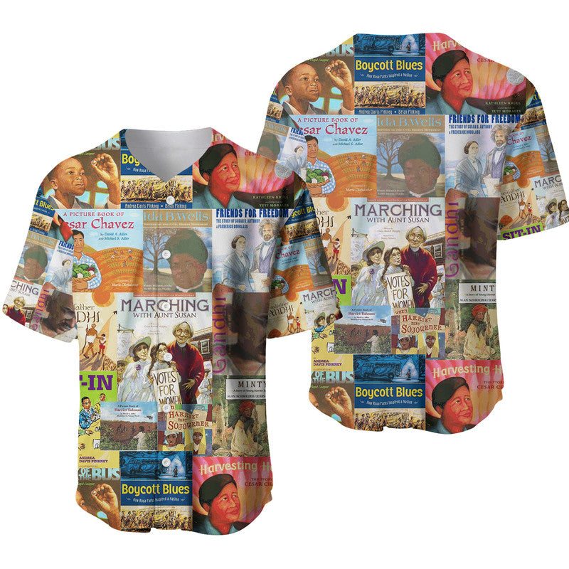 Civil Rights Movement Baseball Jersey Painting Book Vibes LT8 - Wonder Print Shop