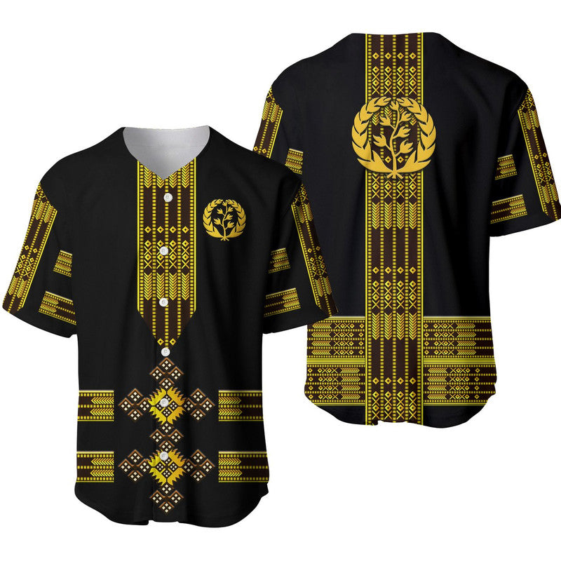 Eritrea Baseball Jersey Fancy Tibeb Vibes NO.1 Ver - Black LT8 - Wonder Print Shop