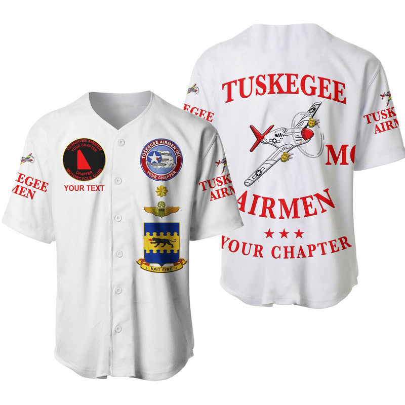 (Custom Personalised) Tuskegee Airmen Motorcycle Club Baseball JerseyThe White Tails Unique Style - White LT8 - Wonder Print Shop