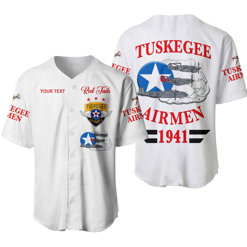 (Custom Personalised) Tuskegee Airmen Baseball JerseyThe White Tails Simplified Vibes - White LT8 - Wonder Print Shop